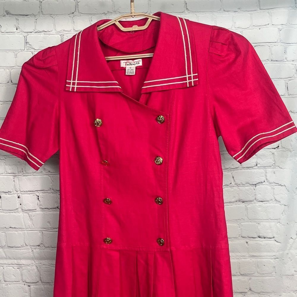 Talbots Vintage Sailor Drop waisted Double Breasted Dress Size 10 Boating